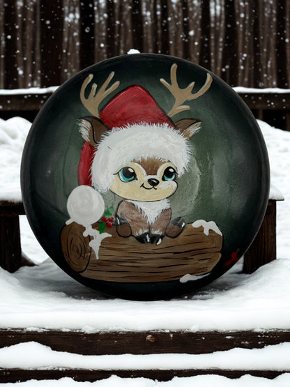 Holiday Cheer Reindeer - Hand Painted Medium Stone