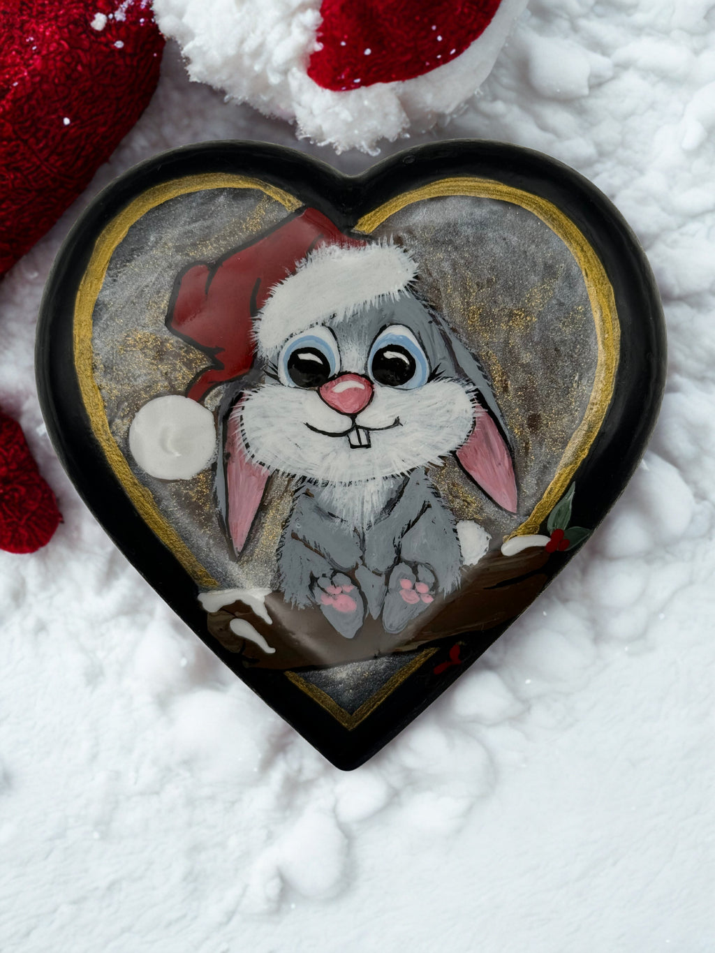 Heartwarming Holiday Hopper: Hand-Painted Bunny Stone