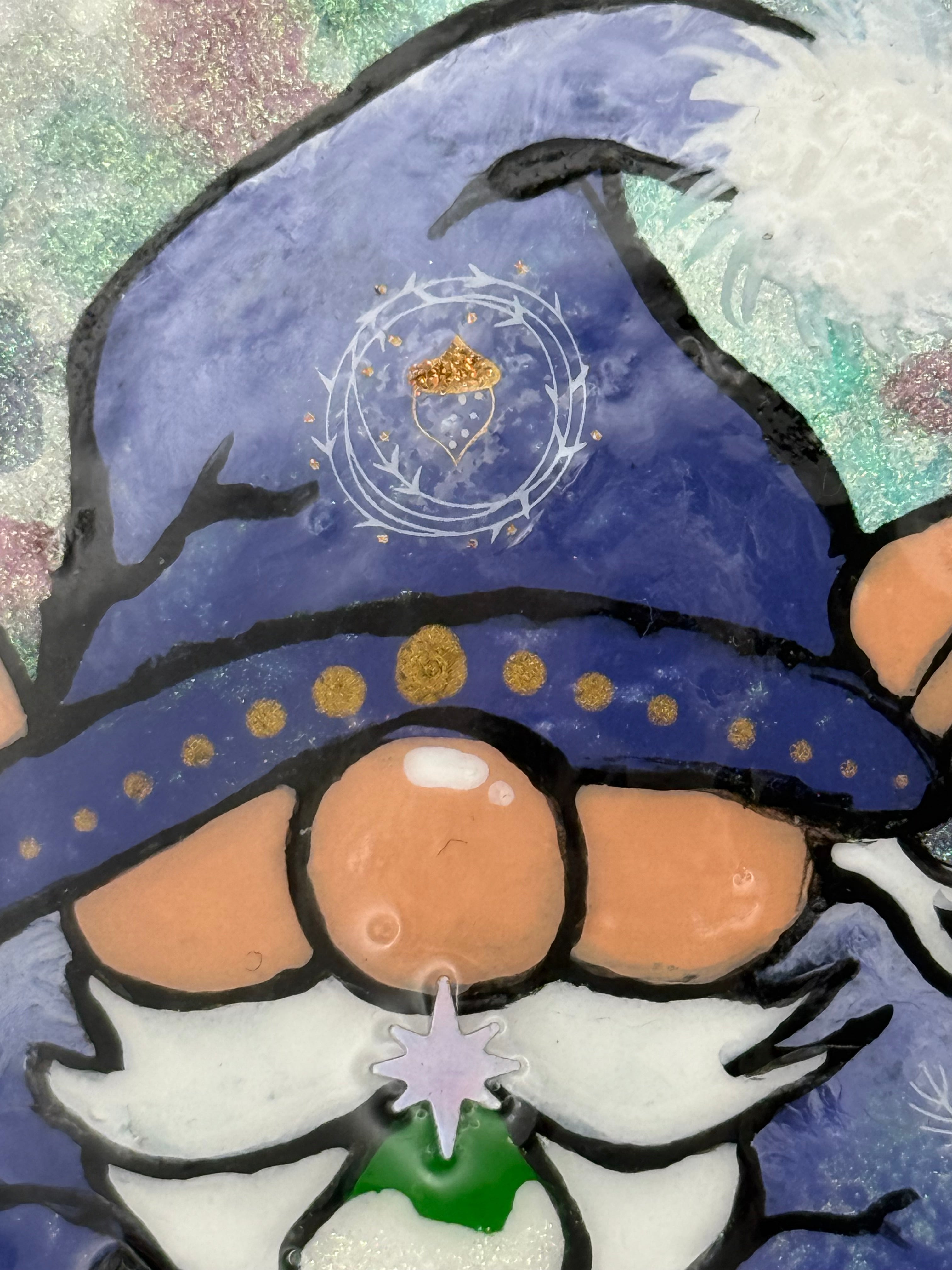 Holiday Gnome Hand Painted Rock