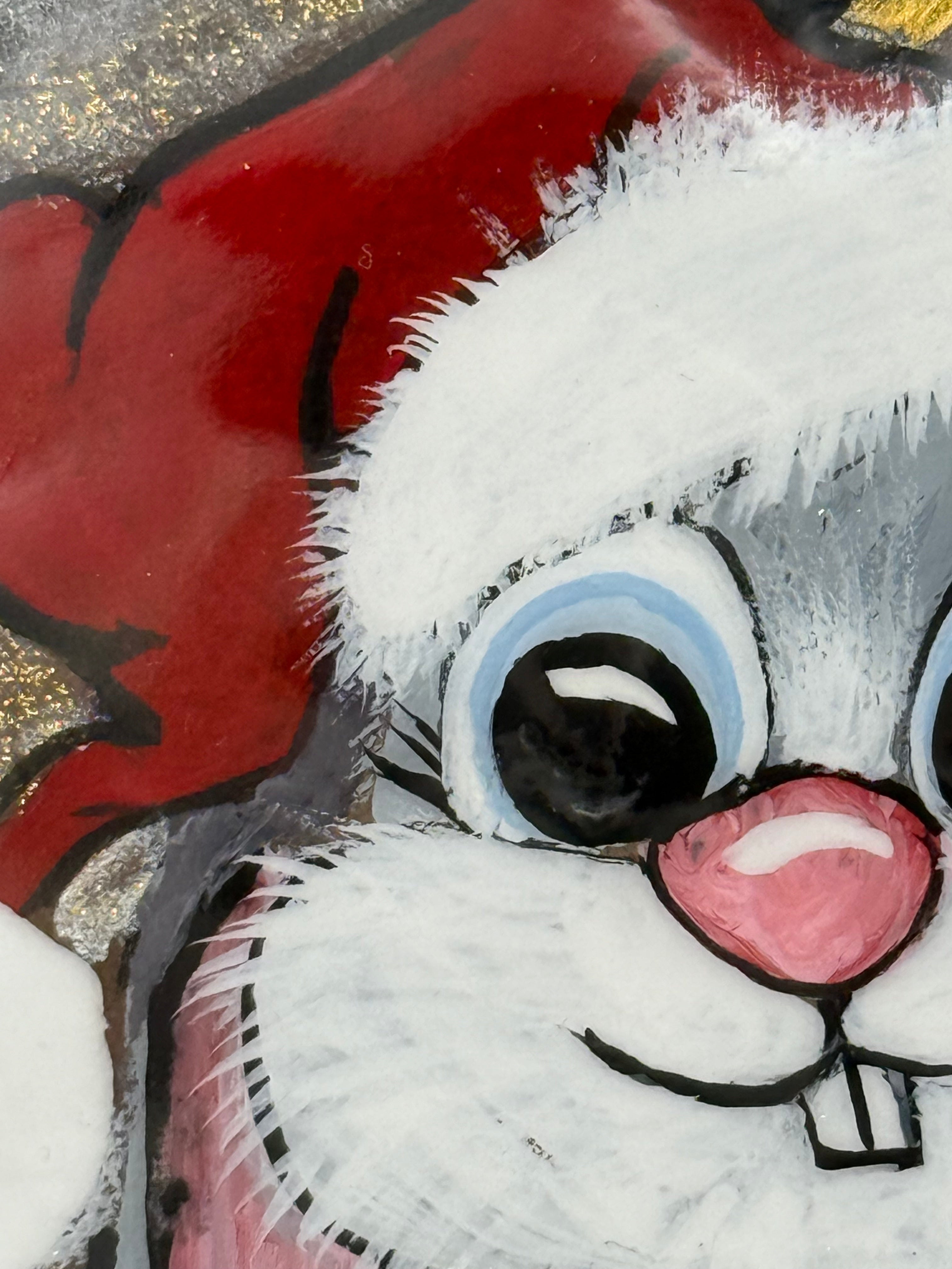 Heartwarming Holiday Hopper: Hand-Painted Bunny Stone