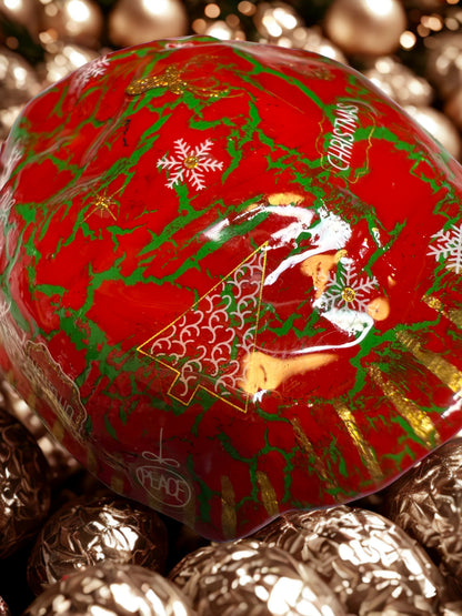 Hand Painted Turtle Rock | Christmas Holiday Home Decor | Unique Secret Santa Gift | Festive Winter Garden Art