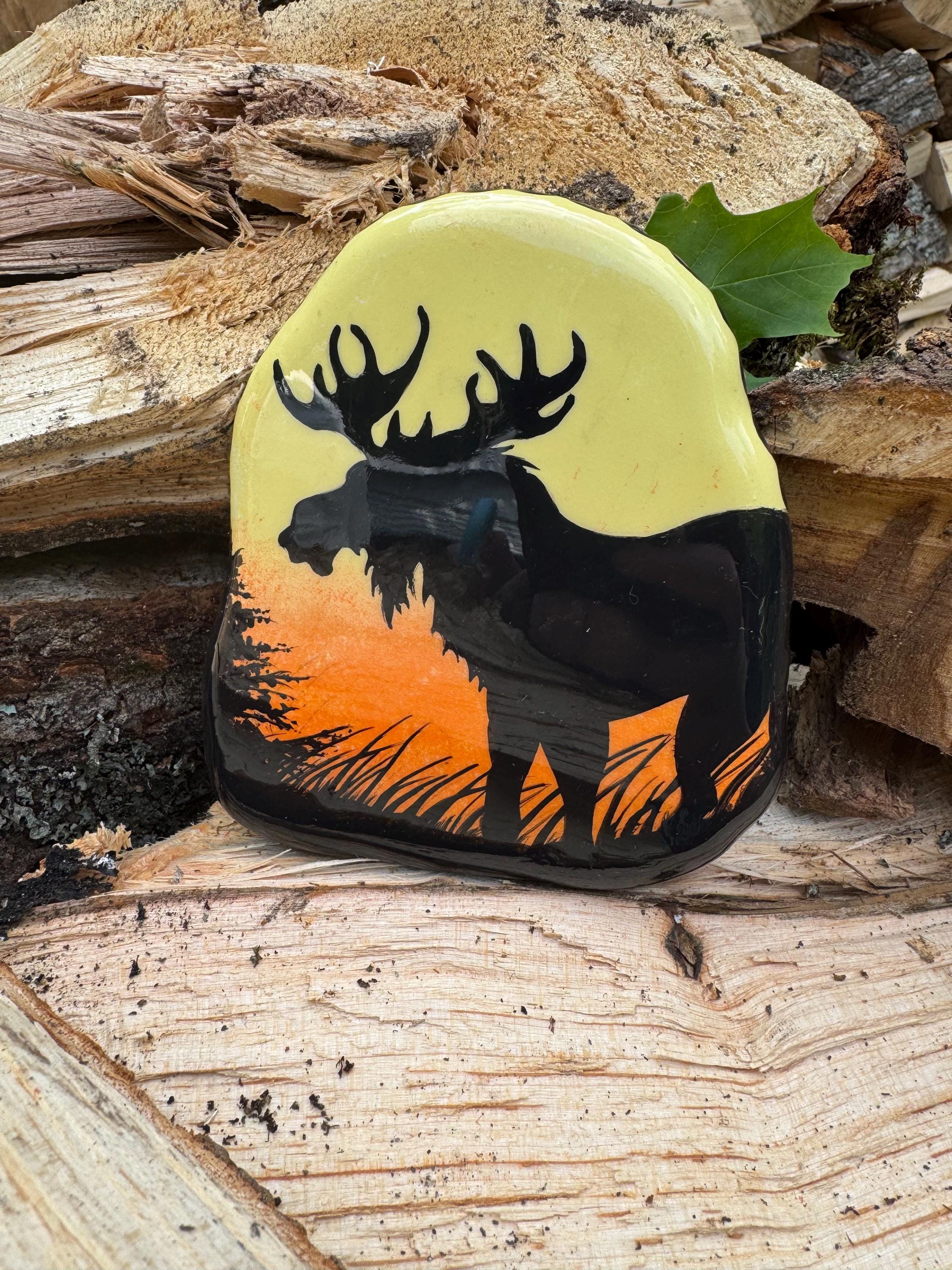 Moose Silhouette at Sunrise Stone