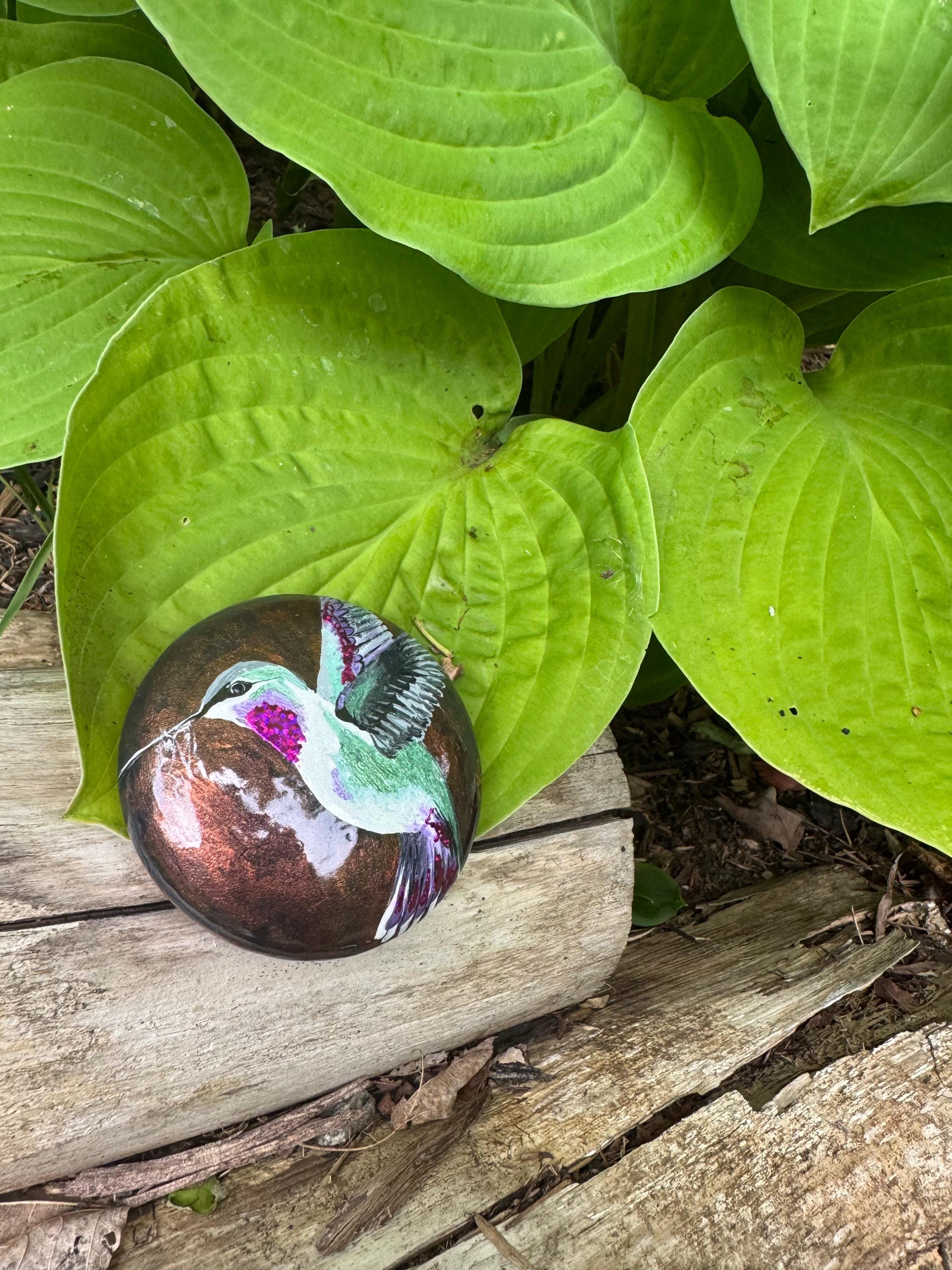 Metallic Hummingbird Stone