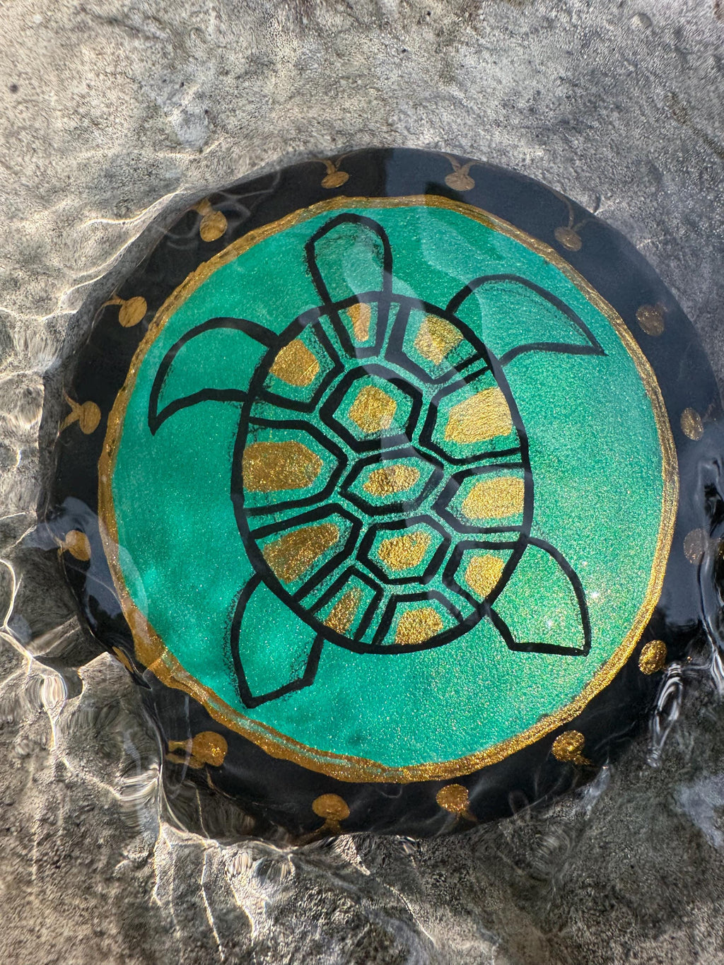 Gold and Shiny Turtle Stone