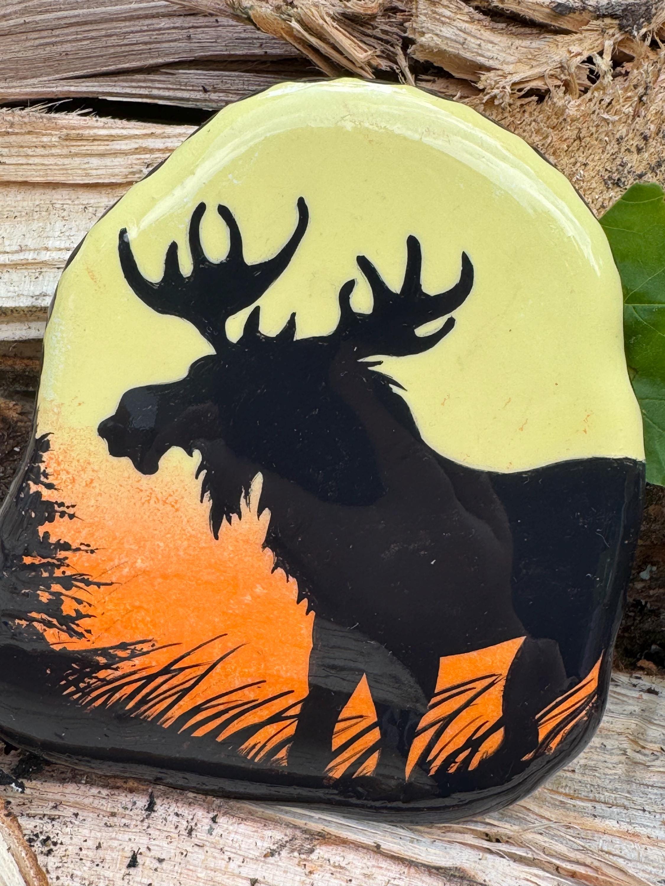 Moose Silhouette at Sunrise Stone