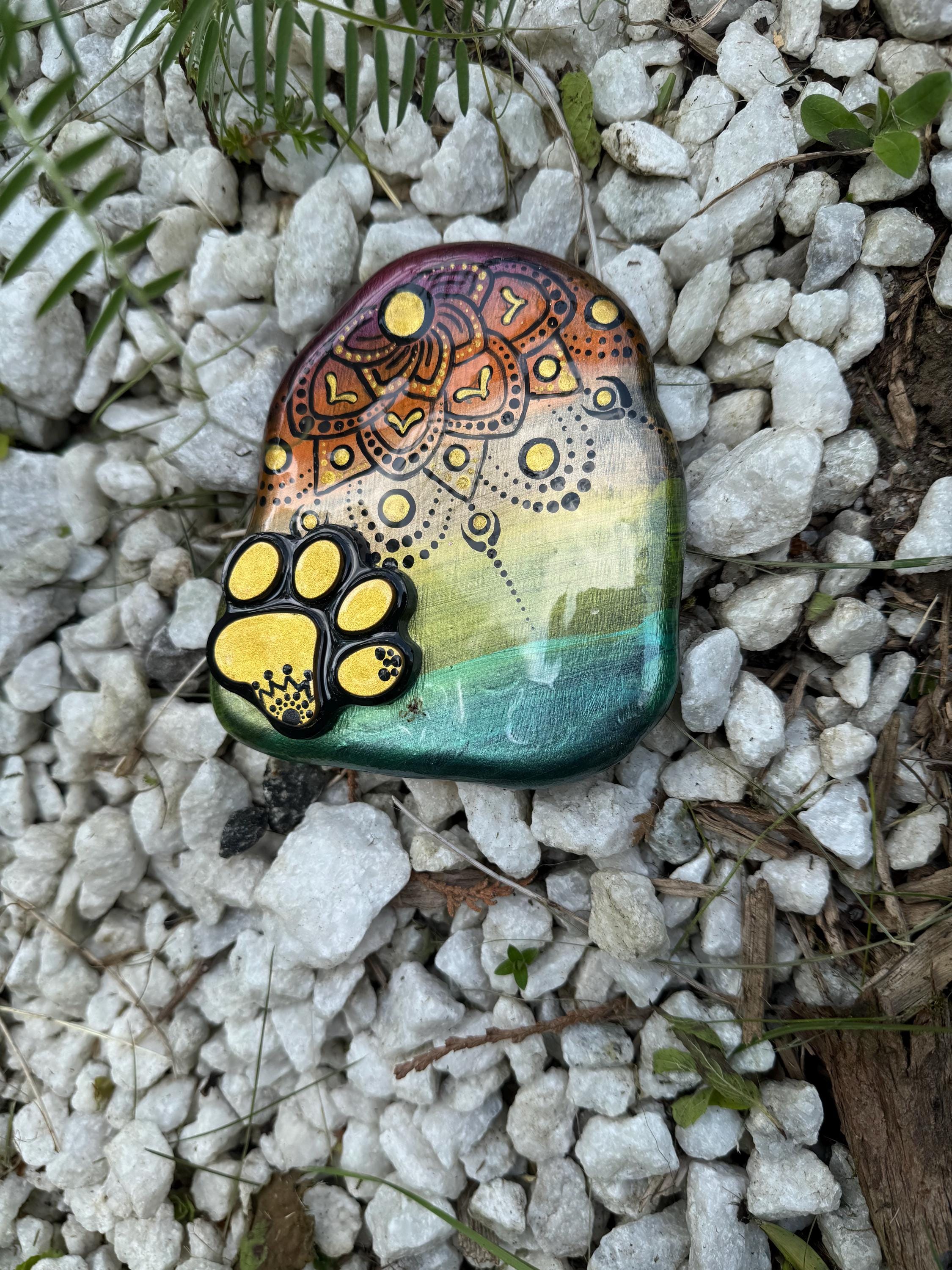 Rainbow Mandela Bear Paw Stone