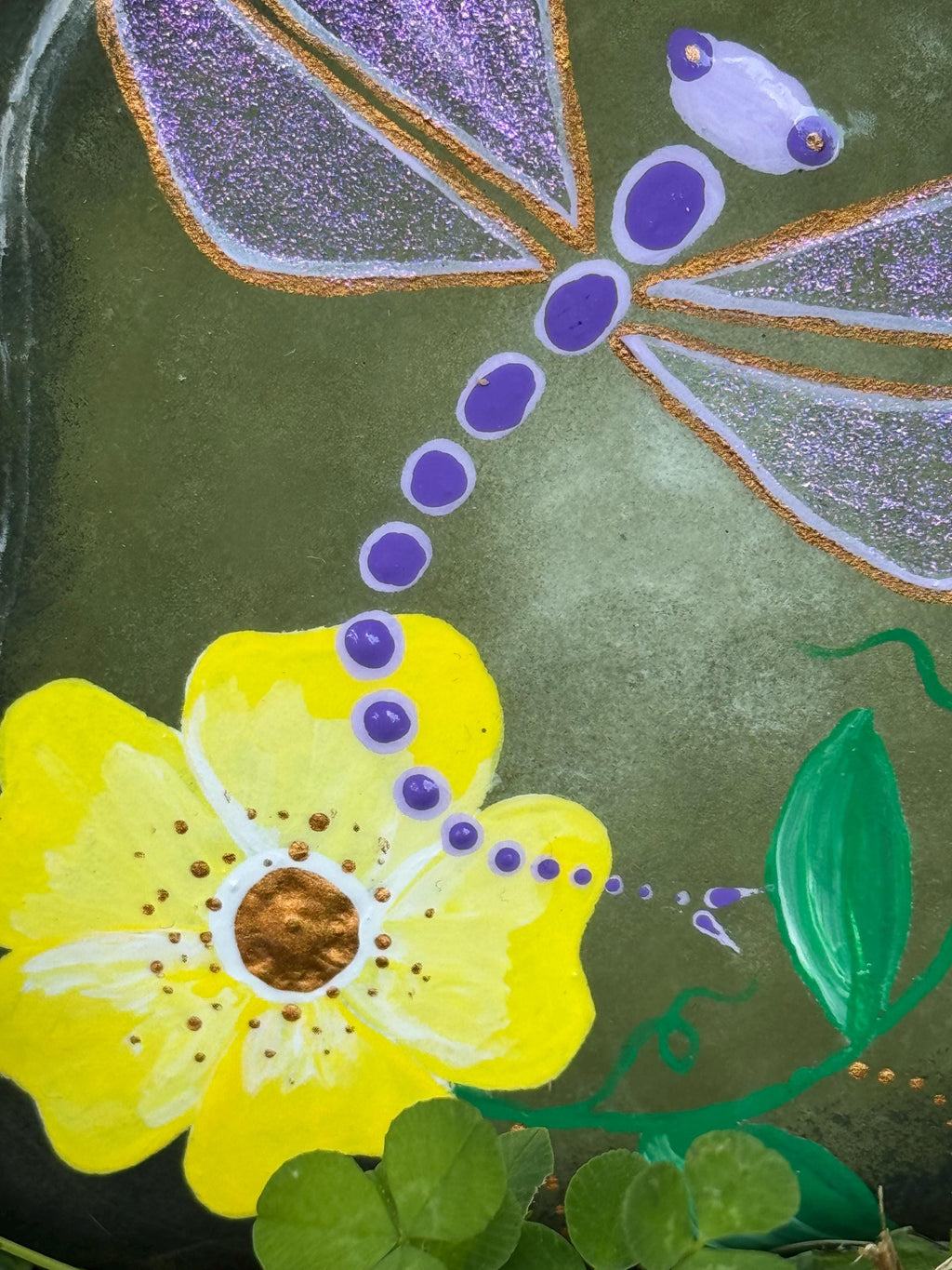 Sparkling Purple Dragonfly Stone