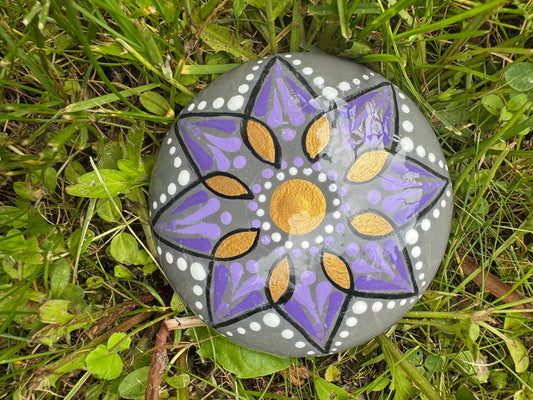 Purple Flower Mandela Stone