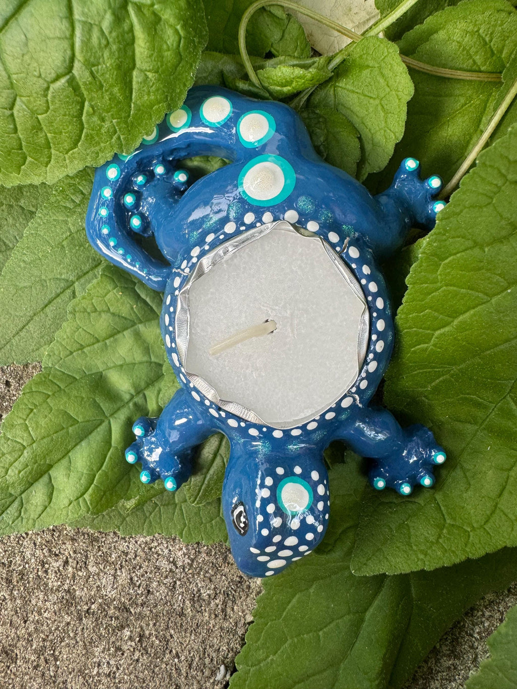 Blue with White Spots Skink Tealight