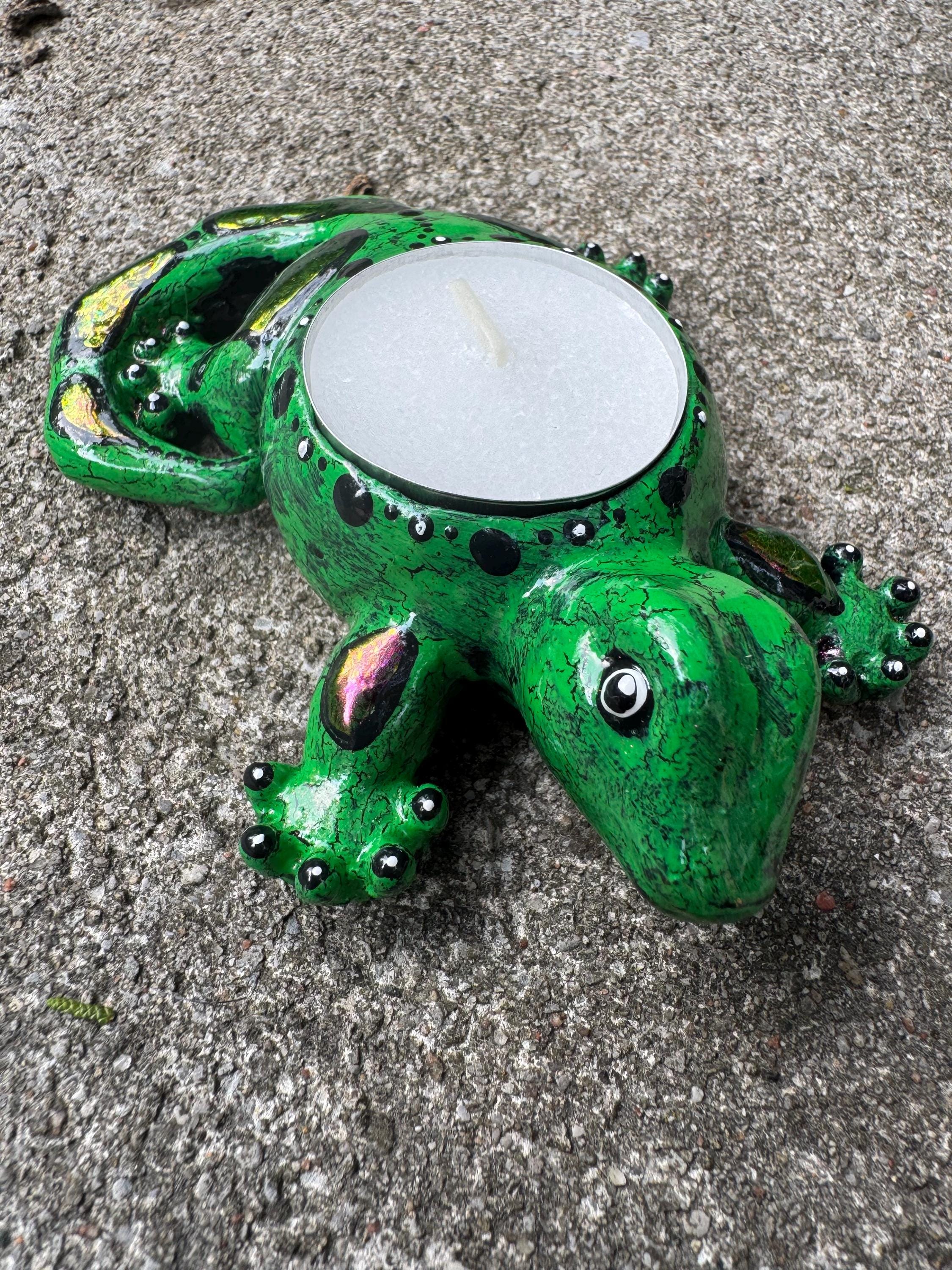 Green Crackle Skink Tealight
