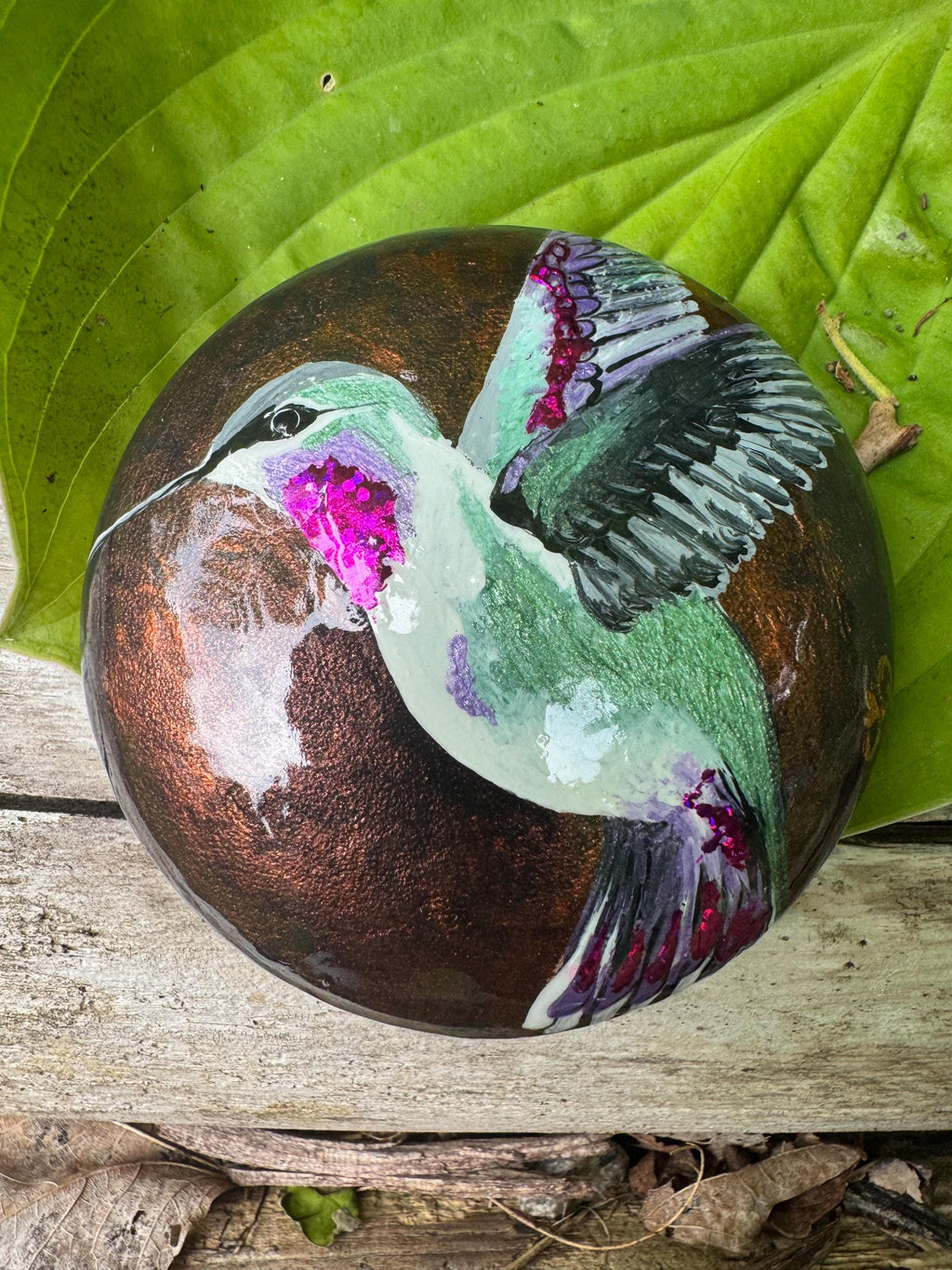 Metallic Hummingbird Stone