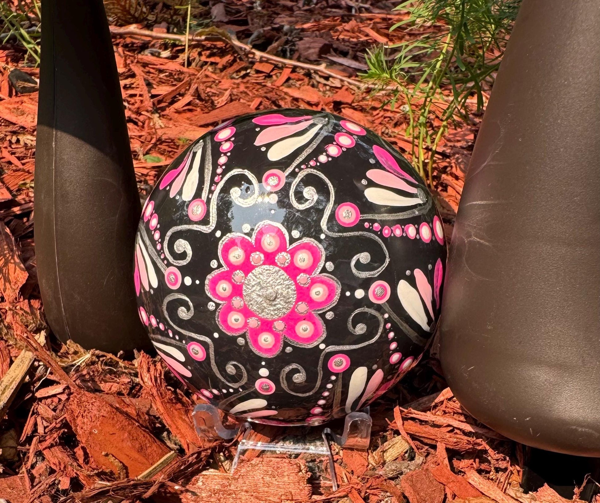 Chunky Round Pink Mandela Stone