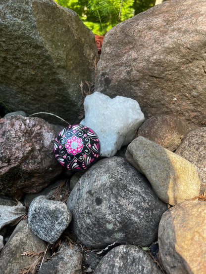 Chunky Round Pink Mandela Stone