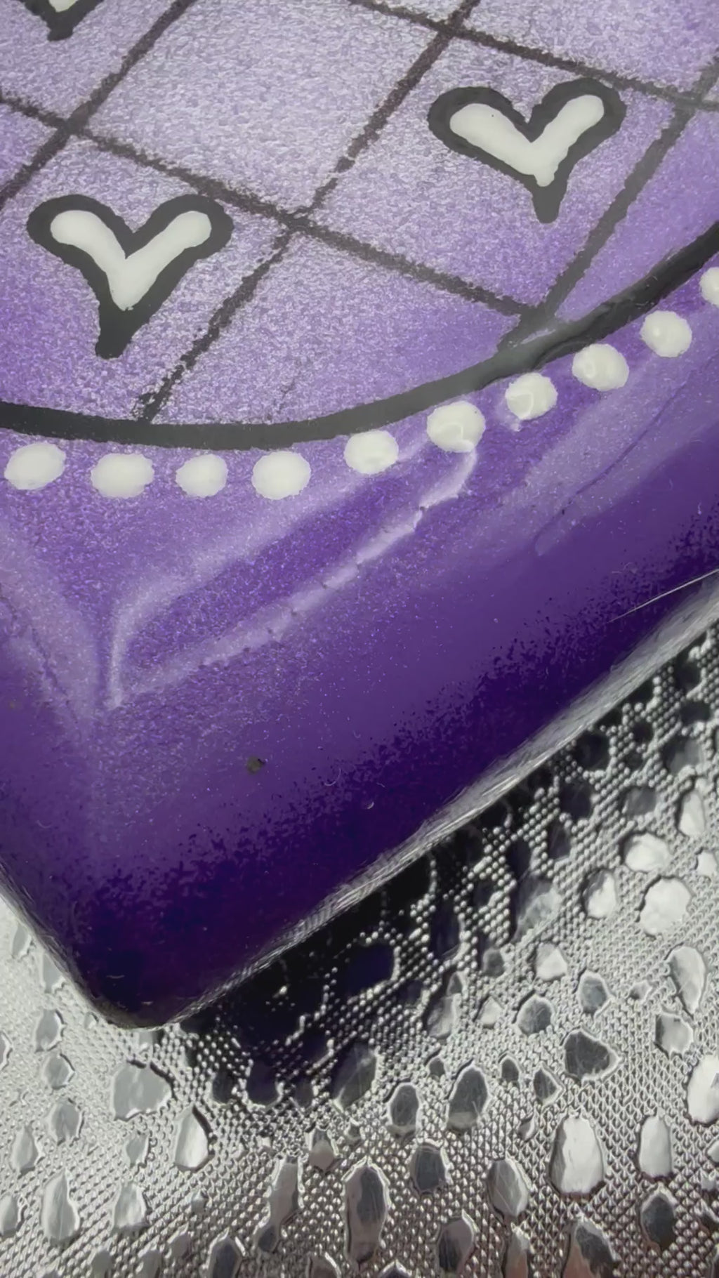 Whimsical Heart Cement Stone | Purple Home Decor | Handmade & Resin Sealed | Gift for Her