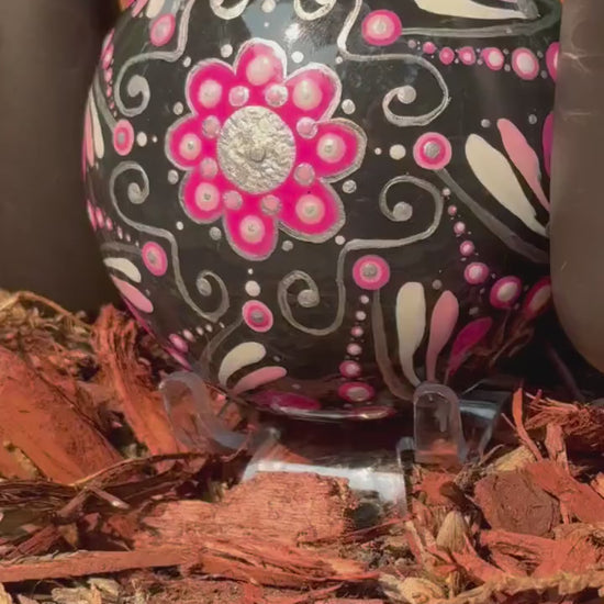 Chunky Round Pink Mandela Stone